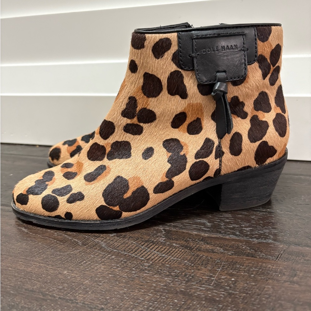 Cole Haan Women's Animal Print Ankle Booties Size 6